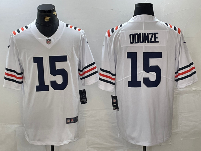 Men's Chicago Bears Rome Odunze #15 White 2024 NFL Draft 2nd Alternate Jersey